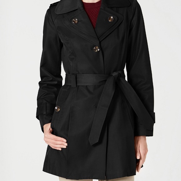 Brand new London Fog hooded Double collar belted trench coat - Picture 7 of 8